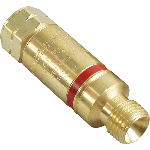 Antiretours pare-flammes - Oxy/gaz combustibles, Gaz combustibles (rouge)/Oxyg&egrave;ne (vert), Style pour adapteur de d&eacute;tendeur Pronet Distribution
