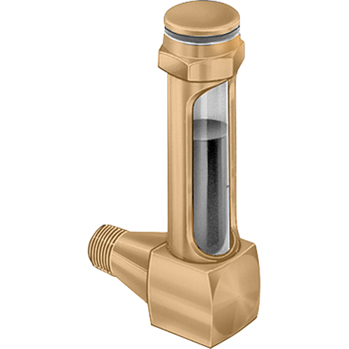 Indicateurs de niveau &agrave; liquide en laiton - Coudes &agrave; petit rayon, Filet&eacute;, 1-15/16" lo, 225°F (107,22° C) Pronet Distribution