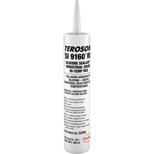 Scellant &agrave; la silicone haute temp&eacute;rature Teroson SI 9160, Cartouche, Rouge Pronet Distribution
