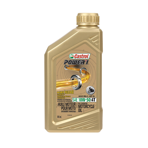 Huile pour moteur de moto 10W50 POWER 1, 946 ml, Bouteille Pronet Distribution