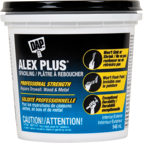 Pl&acirc;tre &agrave; reboucher Alex Plus, 946 ml, Contenant en plastique Pronet Distribution