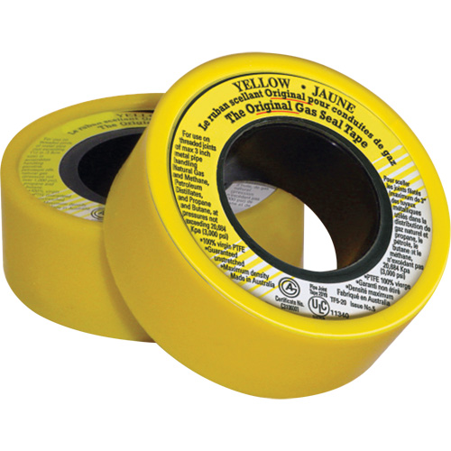 Ruban d'&eacute;tanch&eacute;it&eacute; pour filet en PTFE, 236" lo x 3/4" la, Jaune Pronet Distribution