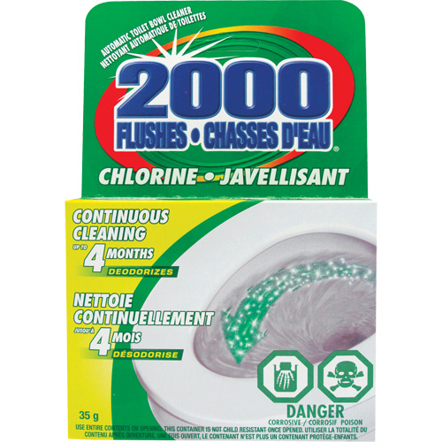 D&eacute;tergent pour cuvette de toilette 2000 Flushes avec agent de blanchiement, 35 g, Tampon Pronet Distribution