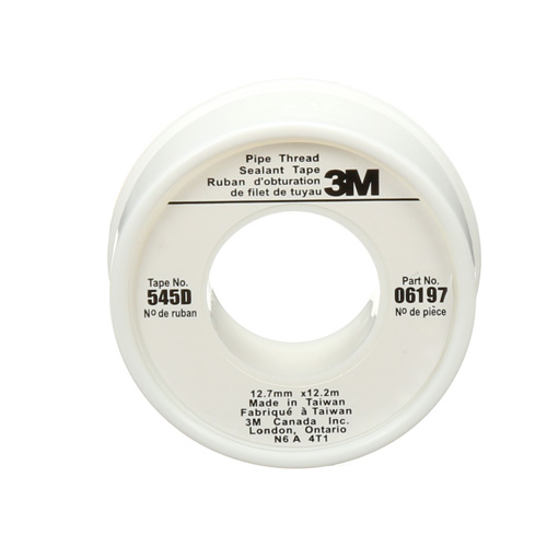 Scotch&reg; Thread Sealant Tape, 480" L x 1/2" W, White Pronet Distribution