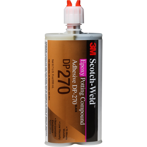 Mat&eacute;riau d'enrobement Scotch-Weld, 200 ml, Cartouche double, Deux composants, Noir Pronet Distribution