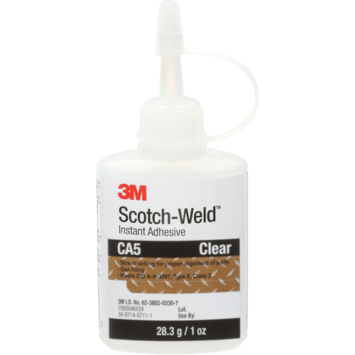 Scotch-Weld Instant Adhesive CA5, Clear, Bottle, 1 oz. Pronet Distribution