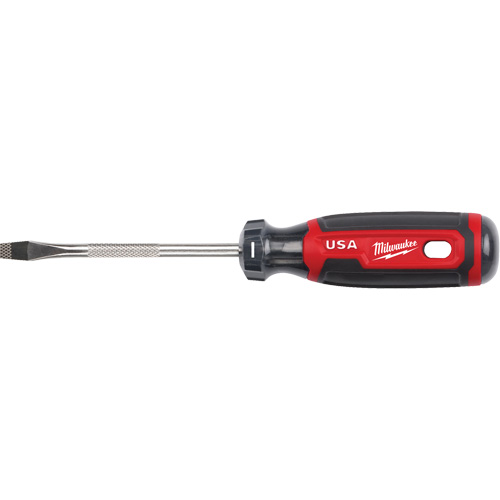 Slotted Screwdriver, 1/4" Tip, Round, 211 mm L, Cushion Grip Handle Pronet Distribution