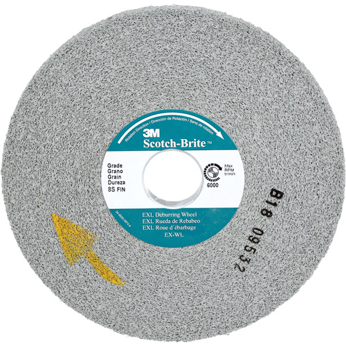 Meule d'&eacute;barbage EXL Scotch-Brite, 6" x 1/2", Arbre de 1", Oxyde d'aluminium Pronet Distribution