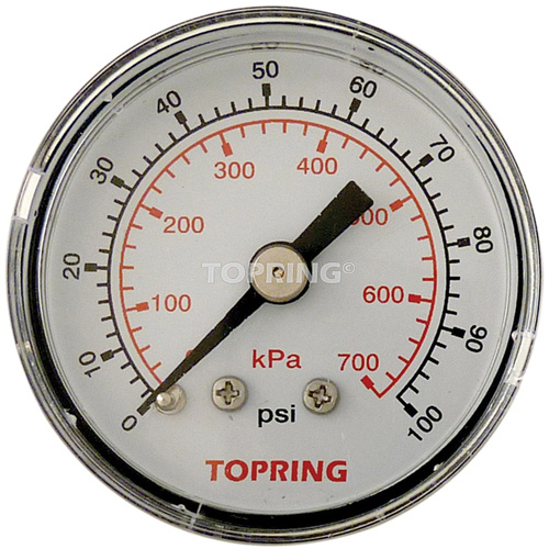Pressure Gauge, 1-1/2" , 0 - 100 psi, Back Mount, Analogue Pronet Distribution