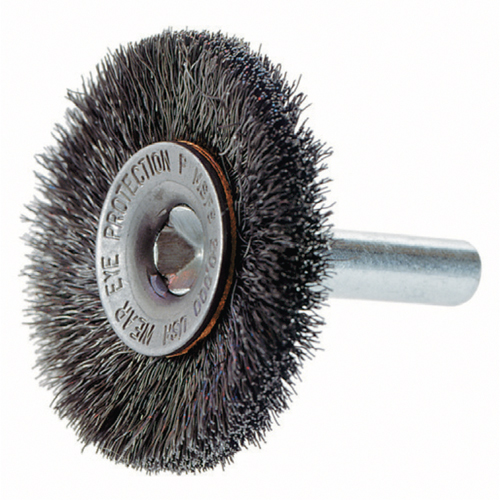 Brosses rotatives &agrave; fils cr&ecirc;p&eacute;s a/arbre 1/4", 3" dia., Fils 0,014", Arbre 1/4" Pronet Distribution