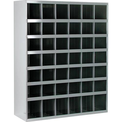 Steel Storage Bin Cabinet, 33-3/4" W x 12" D x 42" H, Grey Pronet Distribution