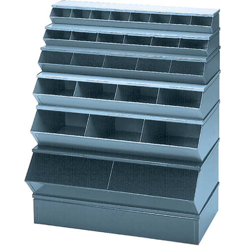 Bacs sectionnels superposables, Cap. 100 lb, 37" la x 12" p x 4-1/2" h, Bleu Pronet Distribution