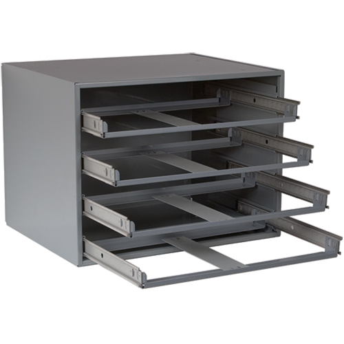 Casiers pour boîtes &agrave; compartiments, Acier, 4 compartiments, 20" la x 15-3/4" p, 15" h, Gris Pronet Distribution