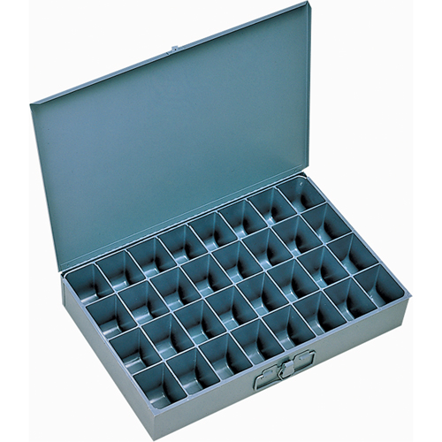 Boîtes &agrave; fond courb&eacute;, Acier, 32 compartiments, 18" la x 12" p, 3" h, Gris Pronet Distribution