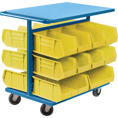 Chariot &agrave; bacs avec bacs, &agrave; deux c&ocirc;t&eacute;s, 20 bacs, 24" la x 38-1/2" p x 36-1/2" h Pronet Distribution