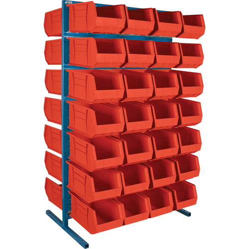 Support stationnaire deux c&ocirc;t&eacute;s pour bacs, 36" la x 24" p x 61" h, 56 bacs Pronet Distribution