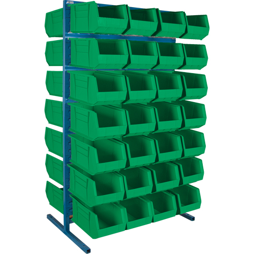 Support stationnaire deux c&ocirc;t&eacute;s pour bacs, 61" la x 56" p x 24" h, 56 bacs Pronet Distribution