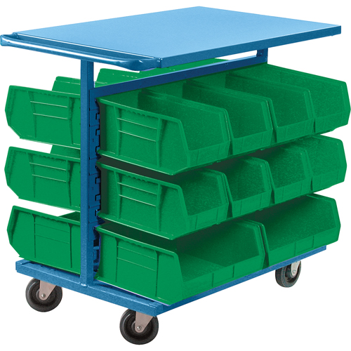 Chariot &agrave; bacs avec bacs, &agrave; deux c&ocirc;t&eacute;s, 20 bacs, 24" la x 38-1/2" p x 36-1/2" h Pronet Distribution