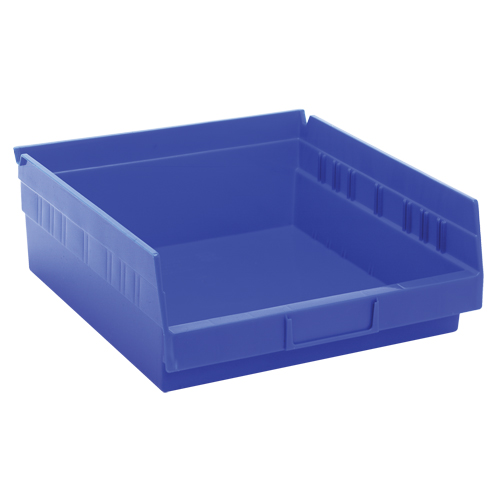 Bacs de rangement pour tablettes, 11-1/8" la x 4" H x 11-5/8" p, Bleu, Capacit&eacute; 30 lb Pronet Distribution