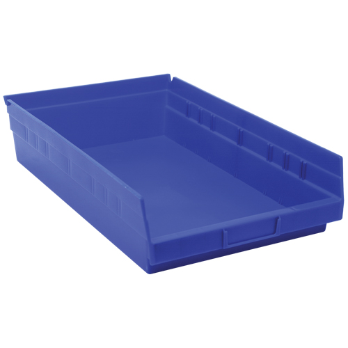 Bacs de rangement pour tablettes, 11-1/8" la x 4" H x 17-7/8" p, Bleu, Capacit&eacute; 40 lb Pronet Distribution