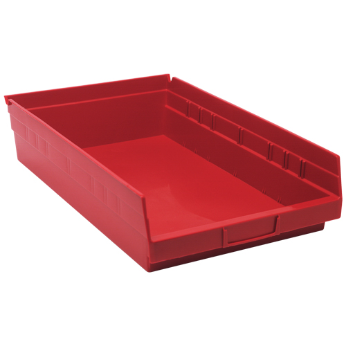 Bacs de rangement pour tablettes, 11-1/8" la x 4" H x 17-7/8" p, Rouge, Capacit&eacute; 40 lb Pronet Distribution