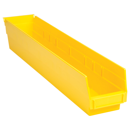 Bacs de rangement pour tablettes, 4-1/8" la x 4" H x 23-5/8" p, Jaune, Capacit&eacute; 50 lb Pronet Distribution
