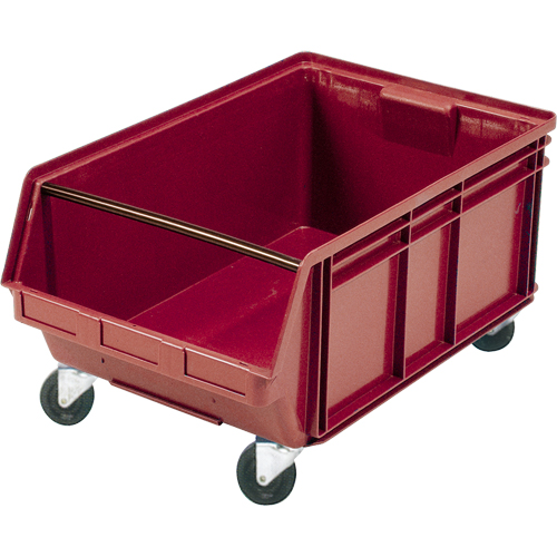 Bac g&eacute;ant empilable et mobile, 11-7/8" ha x 18-3/8" la x 29" p, Capacit&eacute; de 150 lb, Rouge Pronet Distribution