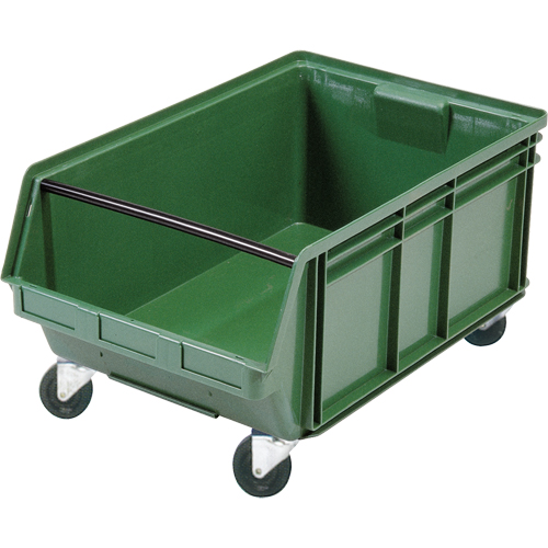 Bac g&eacute;ant empilable et mobile, 11-7/8" ha x 18-3/8" la x 29" p, Capacit&eacute; de 150 lb, Vert Pronet Distribution