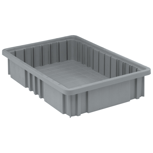Contenants Divider Box, Plastique, 16,5" la x 10,9" p x 3,5" h, Gris Pronet Distribution