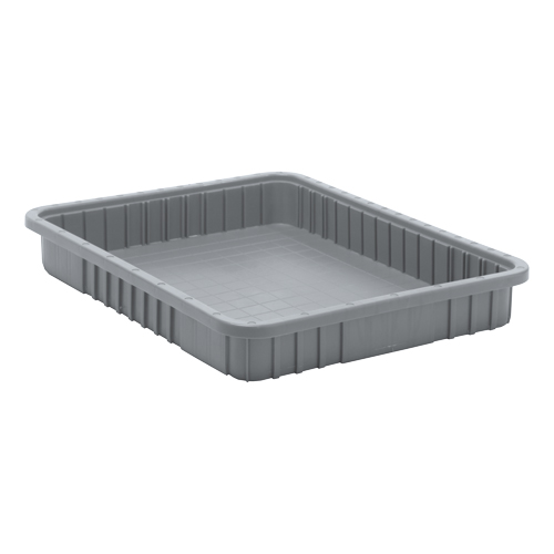 Contenants Divider Box, Plastique, 22,5" la x 17,5" p x 3" h, Gris Pronet Distribution