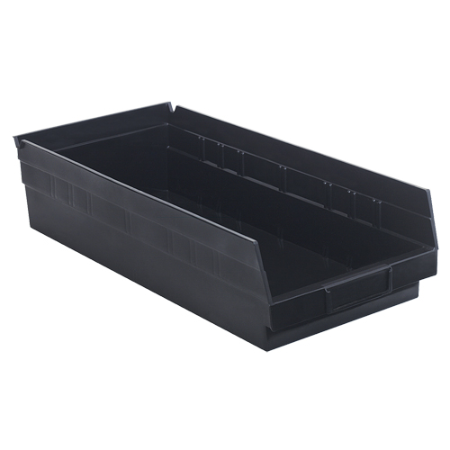 Economy Shelf Bin, 8-3/8" W x 4" H x 17-7/8" D, Black Pronet Distribution