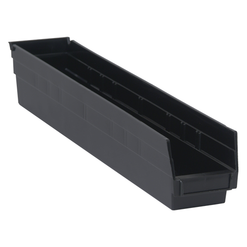 Economy Shelf Bin, 4-1/8" W x 4" H x 23-5/8" D, Black Pronet Distribution