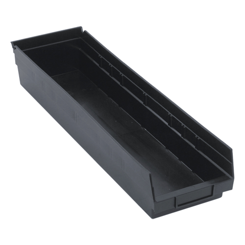 Economy Shelf Bin, 6-5/8" W x 4" H x 23-5/8" D, Black Pronet Distribution