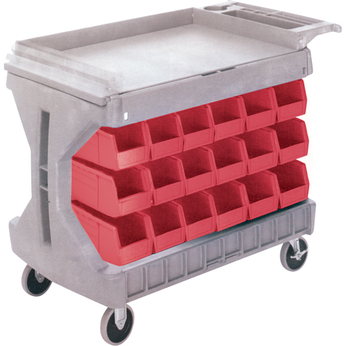 PROCART, GRAND A/36 BACS BLEU #CB099, &agrave; deux c&ocirc;t&eacute;s, 36 bacs, 45-5/18" la x 24" p x 34-3/4" h Pronet Distribution