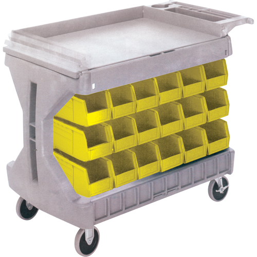 PROCART A/36 BACS JAUNE# CB101, &agrave; deux c&ocirc;t&eacute;s, 36 bacs, 45-5/18" la x 24" p x 34-3/4" h Pronet Distribution