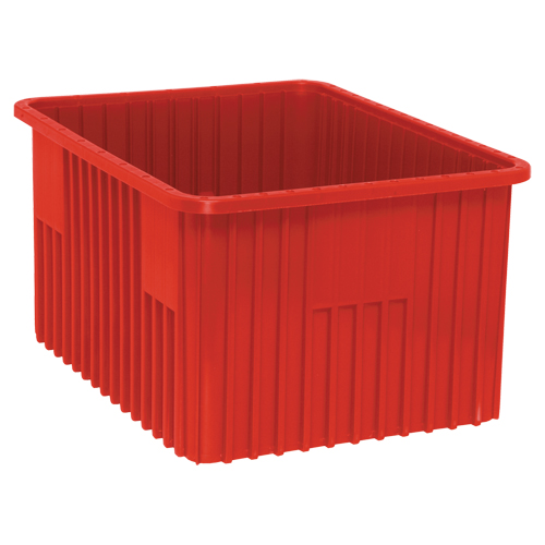 Contenants Divider Box, Plastique, 22,5" la x 17,5" p x 12" h, Rouge Pronet Distribution