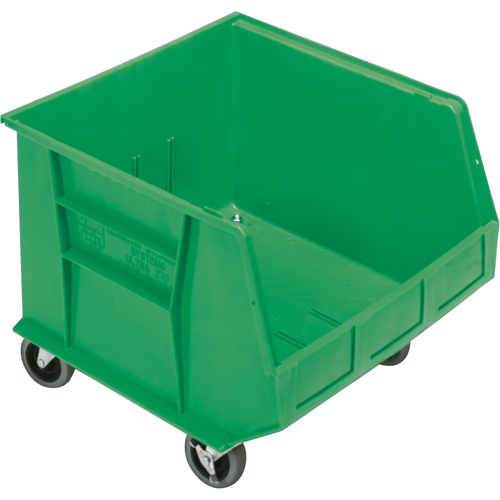 Mobile Bin, 14" H x 16-1/2" W x 18" D, 75 lbs. Capacity, Green Pronet Distribution