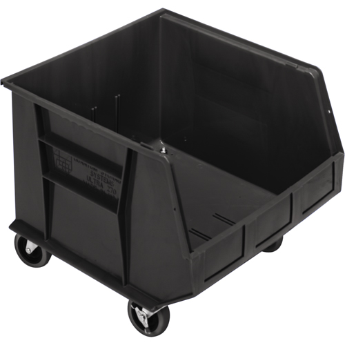 Mobile Bin, 14" H x 16-1/2" W x 18" D, 75 lbs. Capacity, Black Pronet Distribution