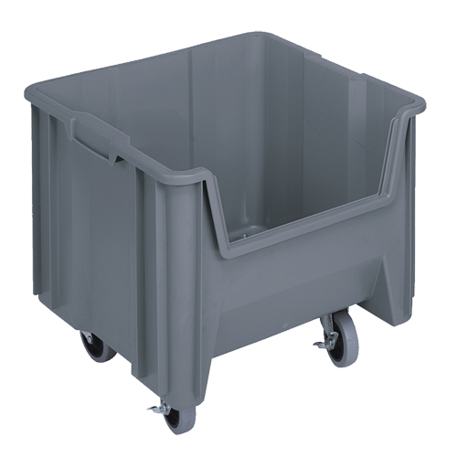 Mobile Giant Stack Container, 12-1/2" H x 16-1/2" W x 17-1/2" D, 250 lbs. Capacity, Grey Pronet Distribution