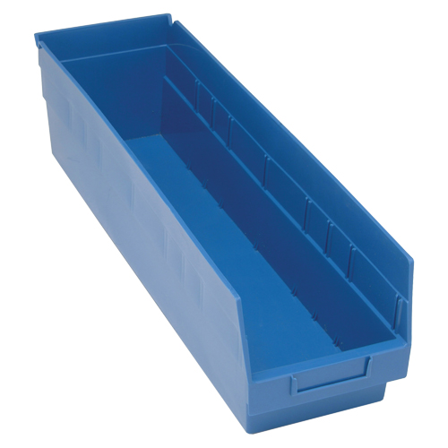 Bacs en plastique pour &eacute;tag&egrave;res Store More, 6-5/8" la x 6" H x 23-5/8" p, Bleu, Capacit&eacute; 90 lb Pronet Distribution