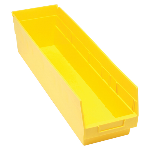 Bacs en plastique pour &eacute;tag&egrave;res Store More, 6-5/8" la x 6" H x 23-5/8" p, Jaune, Capacit&eacute; 90 lb Pronet Distribution