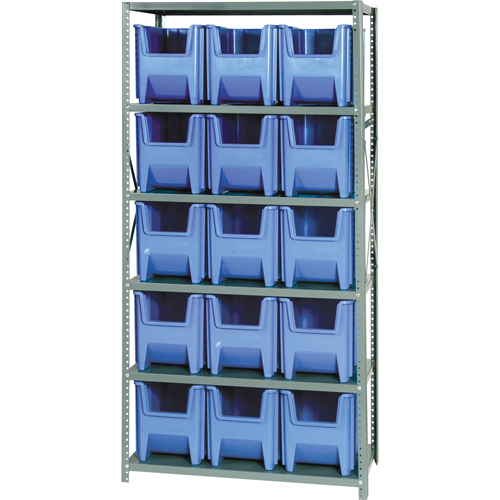 &eacute;l&eacute;ment de rayonnage avec bacs empilables, Acier, Sans boulons, Capacit&eacute; 800 lb, 36" la x 75" h x 18" p Pronet Distribution