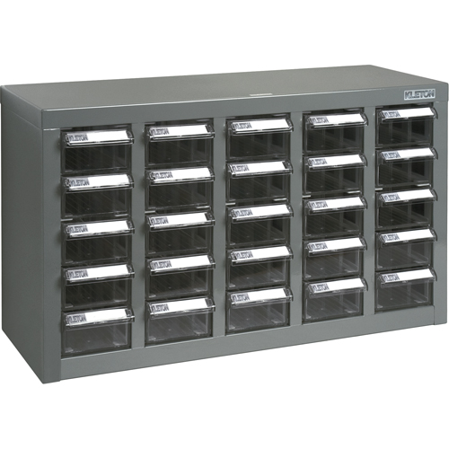 Casiers pour pi&egrave;ces KPC-600, Acier galvanis&eacute;, 25 tiroirs, 23-1/10" x 8-7/10" x 13-4/5", Gris Pronet Distribution