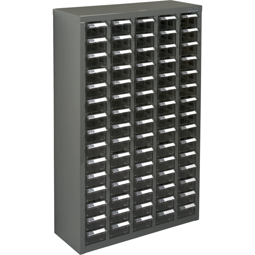 KPC-600 Parts Cabinet, Galvanized Steel, 75 Drawers, 23-1/10" x 8-7/10" x 36-9/10", Grey Pronet Distribution