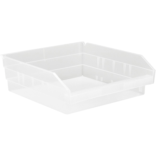 Bacs de rangement pour tablettes, 11-1/8" la x 4" H x 11-5/8" p, Transparent, Capacit&eacute; 30 lb Pronet Distribution