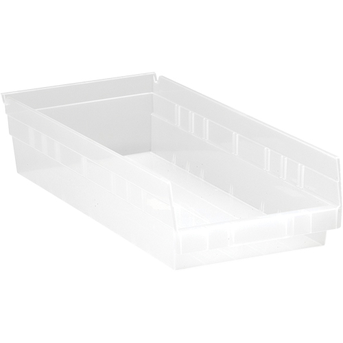 Bacs de rangement pour tablettes, 8-3/8" la x 4" H x 17-7/8" p, Transparent, Capacit&eacute; 40 lb Pronet Distribution