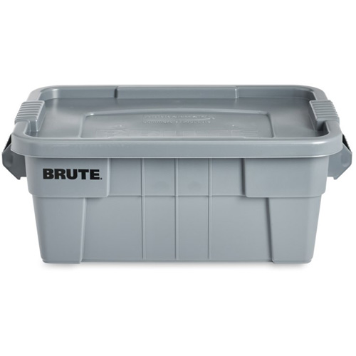 Brute Storage Tote with Lid, 27.88” D x 16.5” W x 10.7" H, 112 llbs. Capacity, Grey Pronet Distribution