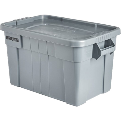 Brute Storage Tote with Lid, 27.88” D x 17.38” W x 15.13” H, 160 lbs. Capacity, Grey Pronet Distribution