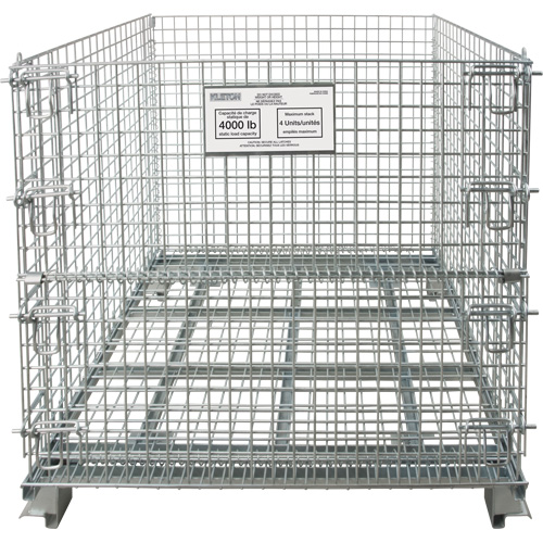 Conteneur repliable en m&eacute;tal grillag&eacute;, 48" la x 40" p x 36" h, Capacit&eacute; de 4000 lb Pronet Distribution