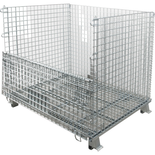 Conteneur repliable en m&eacute;tal grillag&eacute;, 48" la x 40" p x 36" h, Capacit&eacute; de 4000 lb Pronet Distribution